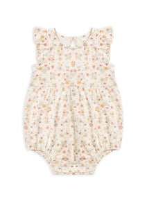 Organic Baby Sommer Back Romper - Bianca Floral / Berry