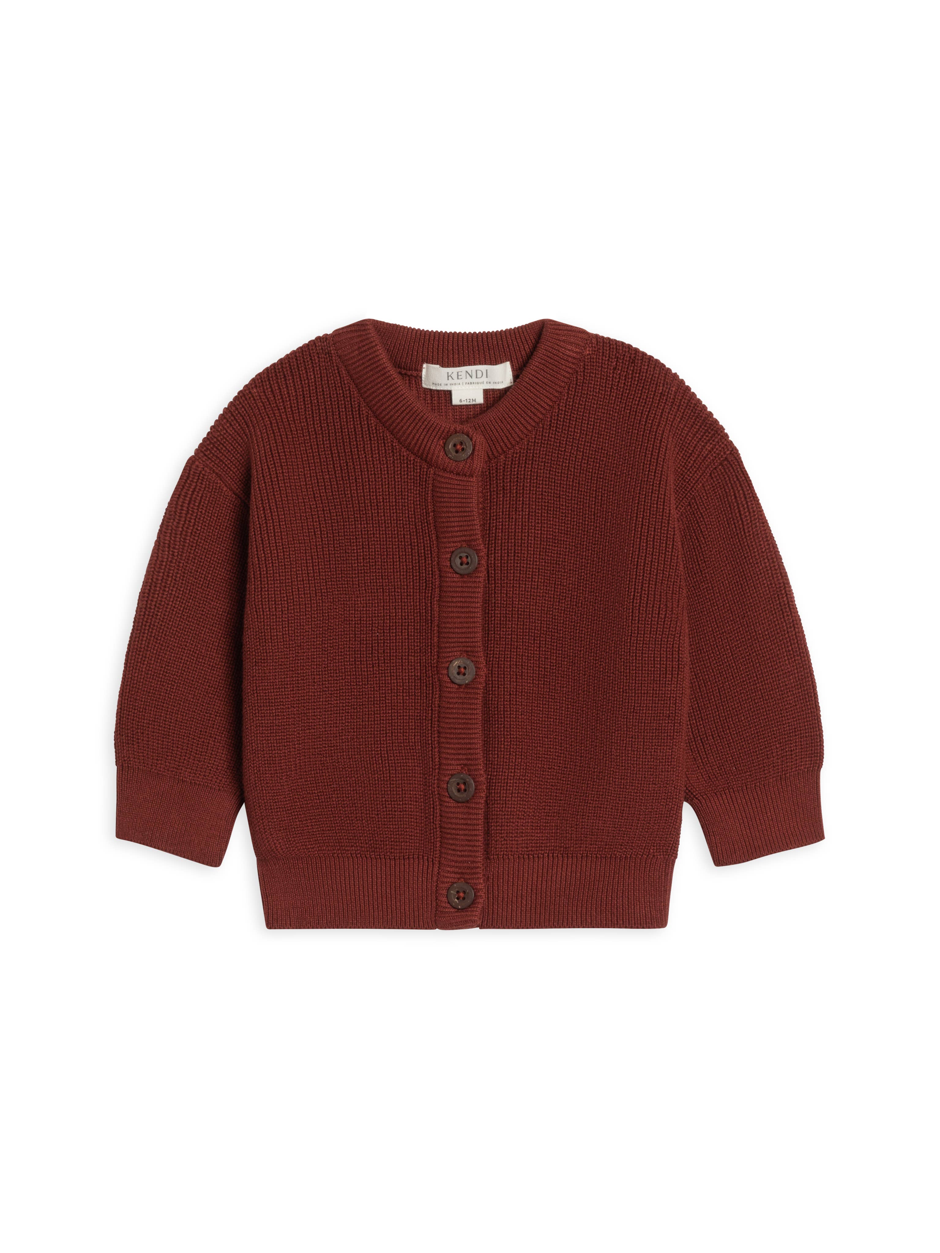 Ellis Sweater Knit Cardigan - Garnet