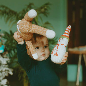 Holiday Rattle - Plush Snowman