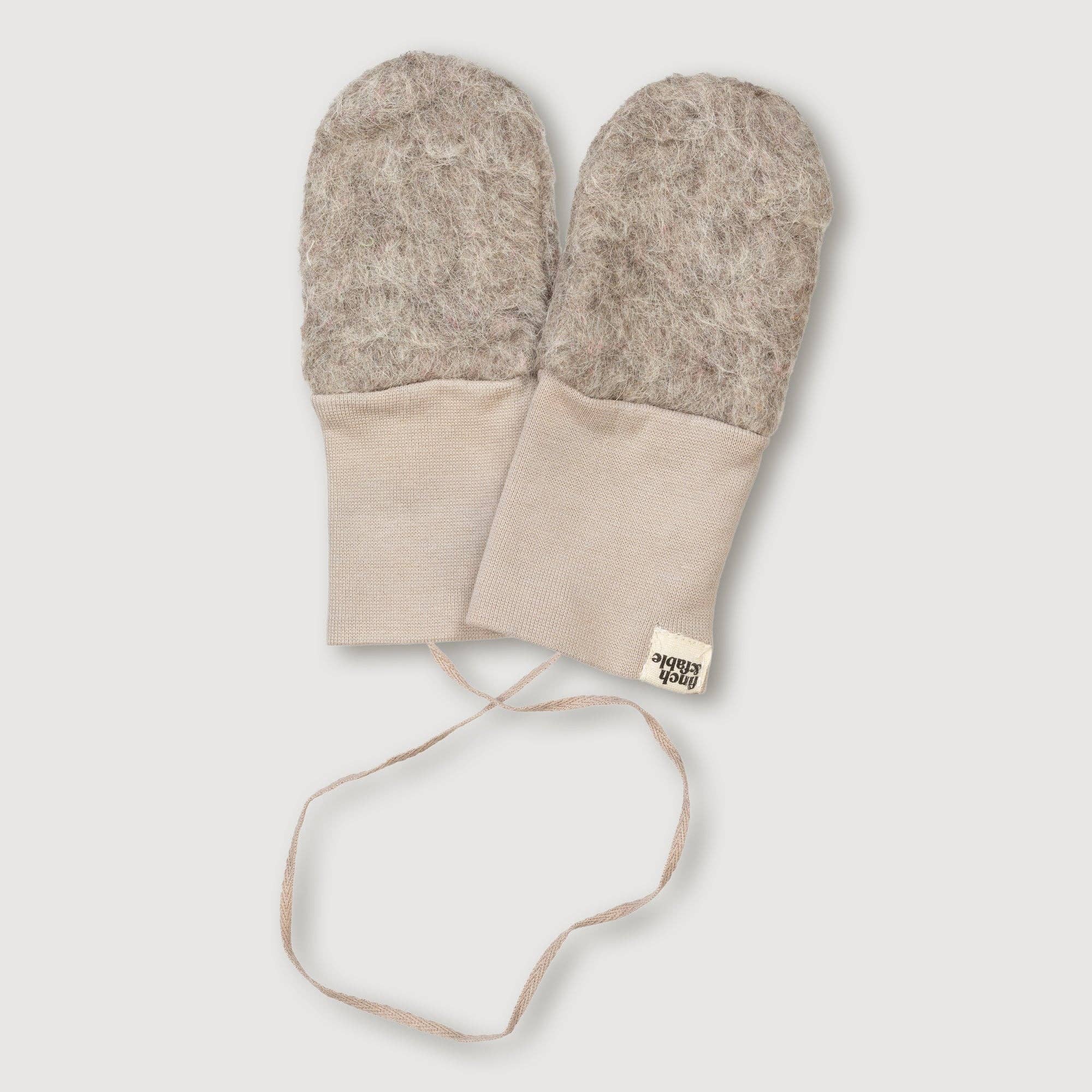 Wool Sherpa Mittens - Sand