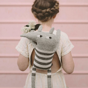 Large wolf knit toy | striped