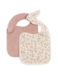 Organic Baby 2-Pack Bibs - Bianca Floral /Dusty Mauve