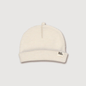 Wool Rib Baby Hat - Oat Stripe