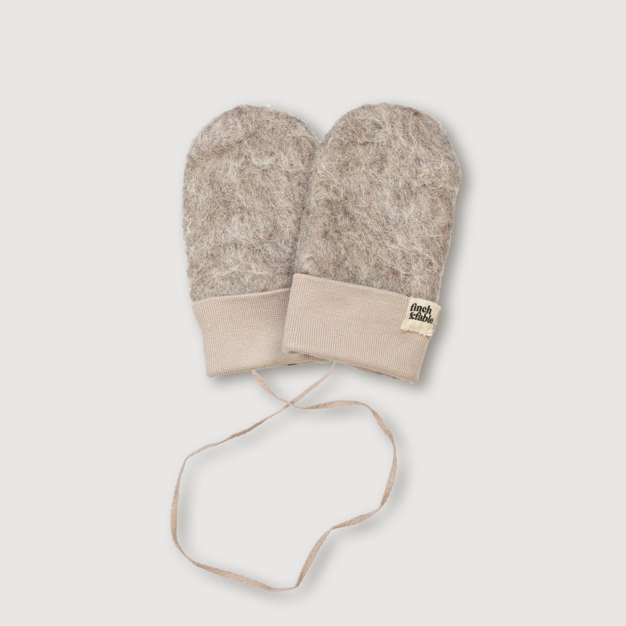 Wool Sherpa Mittens - Sand